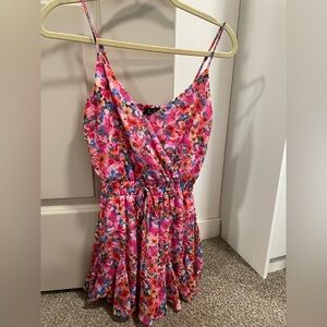 Floral Pink and Red Romper